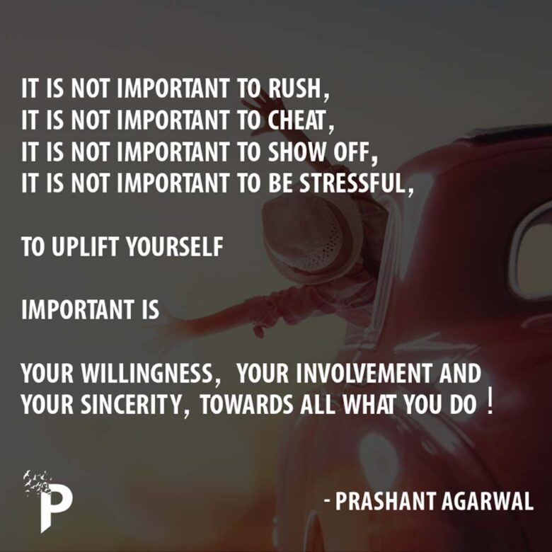 It is not Important to Rush